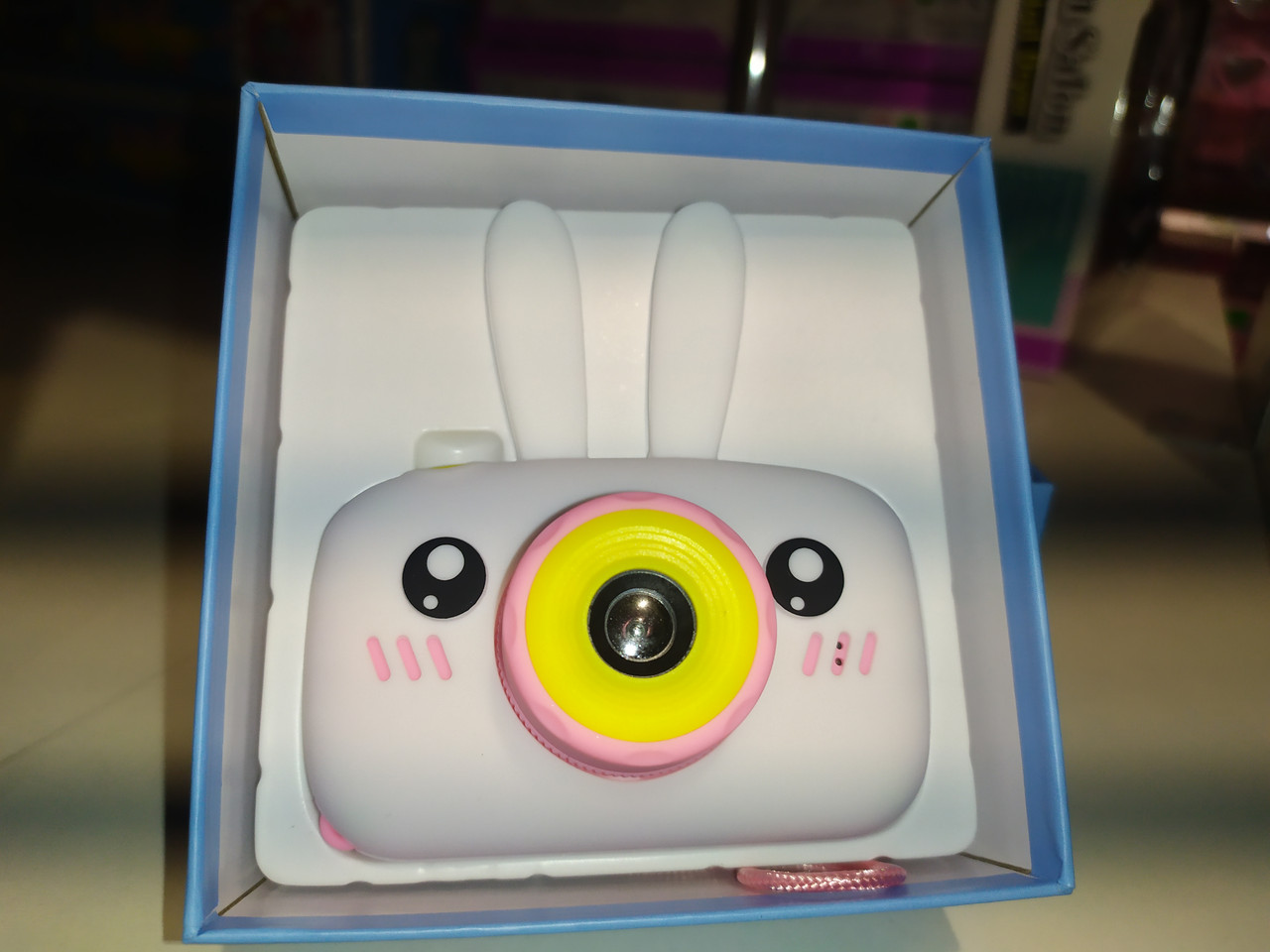 Детский фотоаппарат детская камера цифровая GSMIN Fun Camera Rabbit (Розовый, голубой, белый, желтый) - фото 7 - id-p126036759