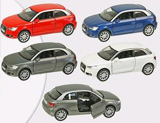 Машина металлическая  2010 Audi A1 открываются двери, инерция 1:32 Kinsmart