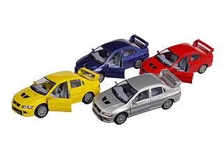 Машина металлическая Mitsubishi lancer evolution vii открываются двери, инерция 1:34 Kinsmart