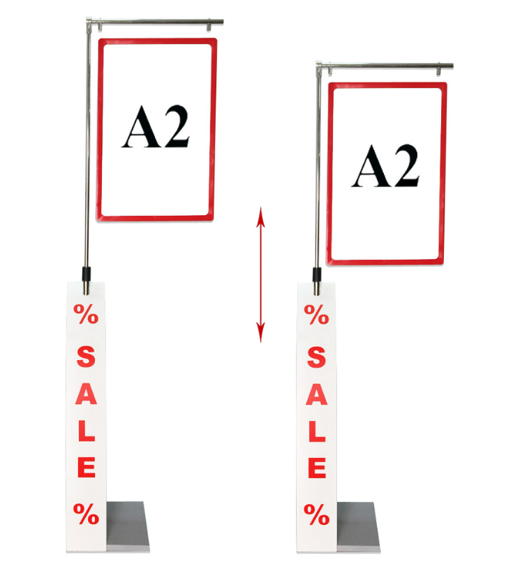 Стойка для акции, распродаж с двухстор. рамкой и регул. высотой