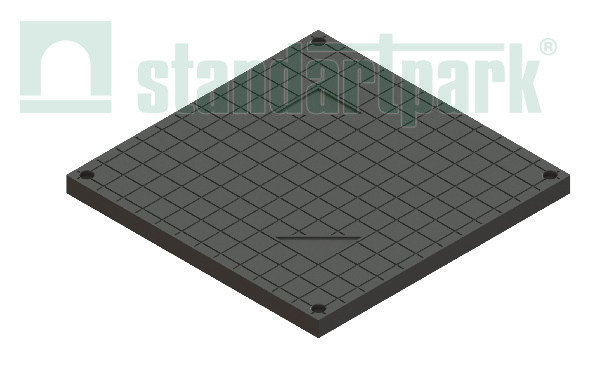 Крышка PolyMax Basic К-39.39 ПП ячеистая пластиковая черная, фото 2