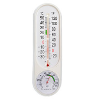Термометр вертикальный, измерение влажности воздуха,INBLOOM 23х7см, пластик, блистер 473-053