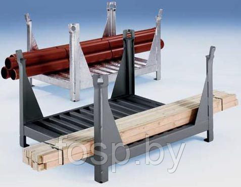 Штабелируемый поддон (с 4 угловыми стойками для длинных грузов)