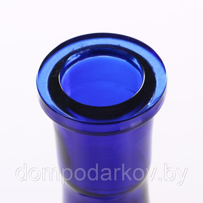 Колба для кальяна "Колокол" синяя, h= 30 см, внутр. d горлышка 4,5 см, внешн. 7 см - фото 2 - id-p126064711