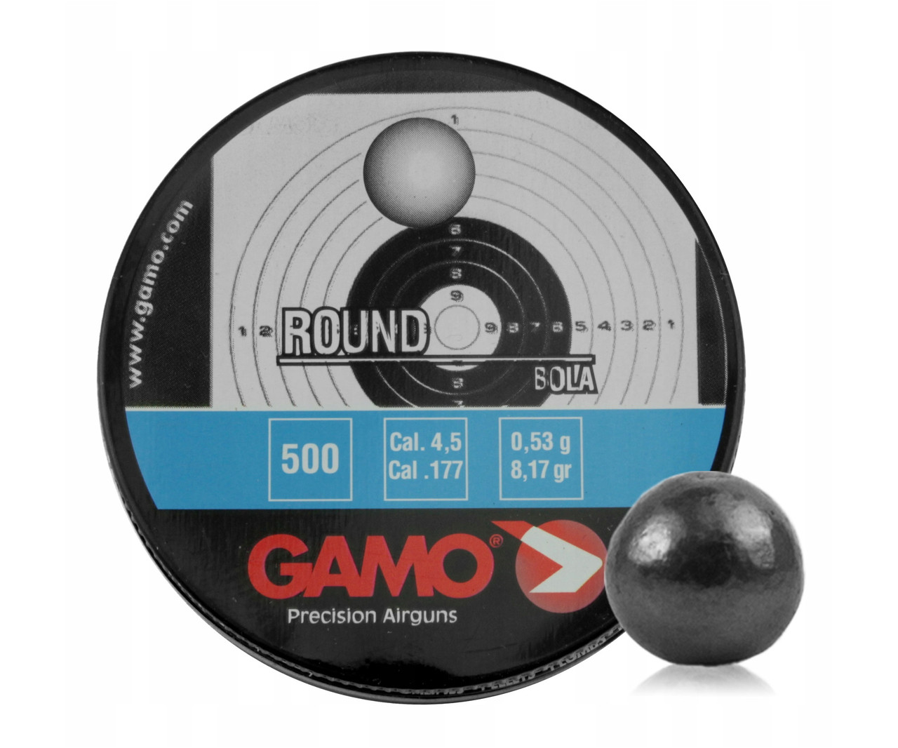 Пули (шарики) пневматические Gamo Round 4,5 мм 0,53 грамма (500 шт.)