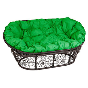 Кресло Mamasan коричневый, цвет подушки зеленый