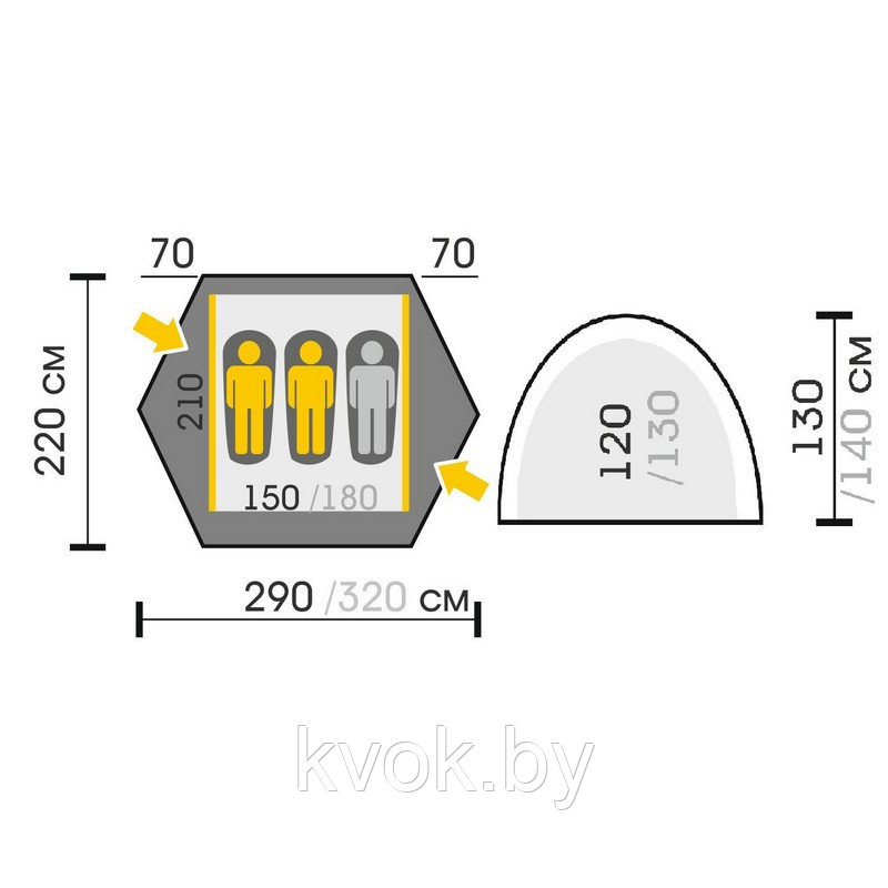 Палатка TALBERG Space 3 (3-х местная) - фото 2 - id-p126082126