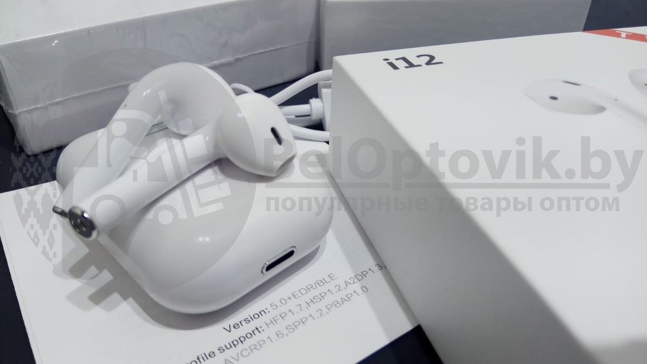 ХИТ по лучшей цене Беспроводные наушники i12 TWS Bluetooth 5.0 NEW Color Белый - фото 5 - id-p126150763