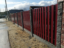 Забор из металлоштакетника на сборном фундаменте, Минск, апрель 2020 2