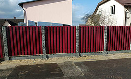 Забор из металлоштакетника на сборном фундаменте, Минск, апрель 2020 1