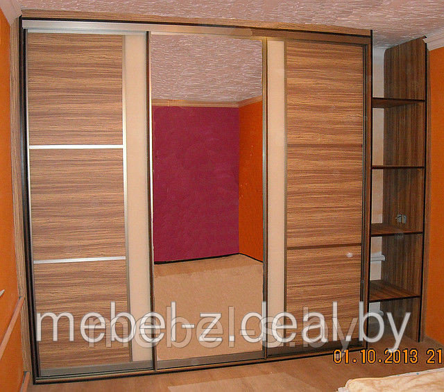 Шкаф-купе с фасадом из ДСП Зебрано африканское