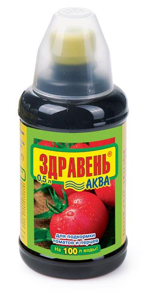Удобрение «Здравень Аква» для подкормки томатов и перцев, 0,5 литра (Остаток 0 шт !!!)