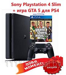 Sony Playstation 4 Slim + игра GTA 5 для PS4