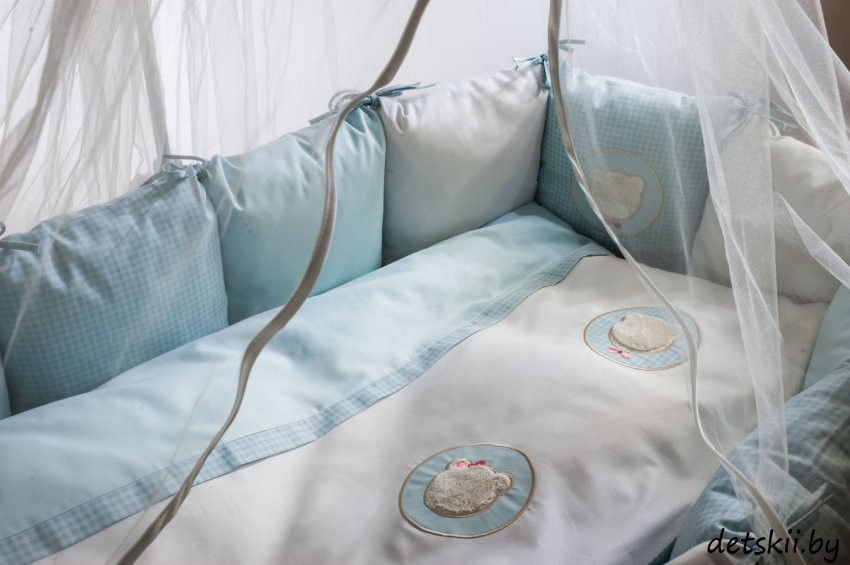 Комплект детского постельного белья в круглую кровать Lappetti Мишкина семейка 6 предметов - фото 1 - id-p126319239