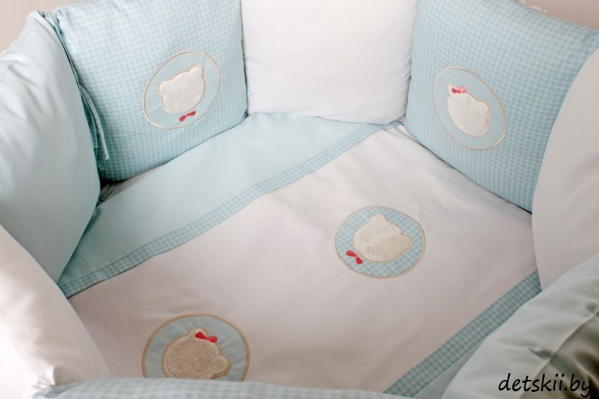 Комплект детского постельного белья в круглую кровать Lappetti Мишкина семейка 6 предметов - фото 3 - id-p126319239