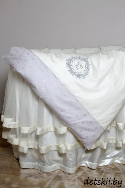 Комплект детского постельного белья в круглую кровать Lappetti Мой малыш 6 предметов Серый - фото 3 - id-p126350437