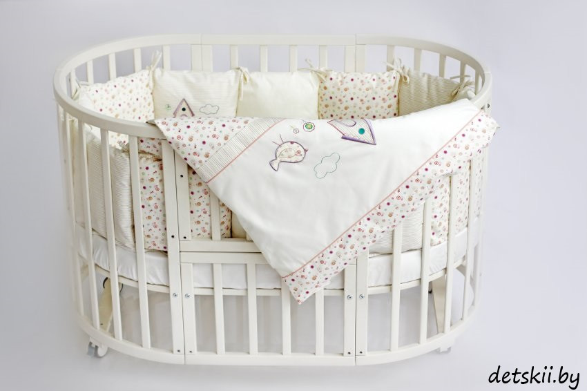 Комплект детского постельного белья в круглую кровать Lappetti Домик для птички 6 предметов - фото 4 - id-p126350692