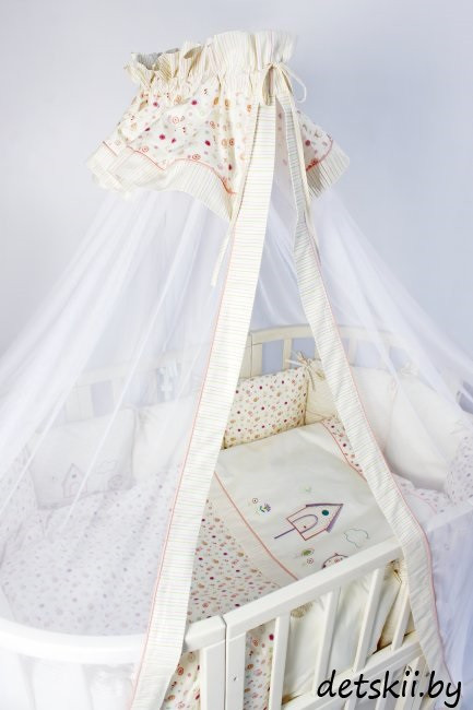 Комплект детского постельного белья в круглую кровать Lappetti Домик для птички 6 предметов - фото 2 - id-p126350692