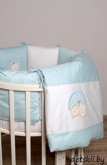 Комплект детского постельного белья в овальную кровать Lappetti Мишкина семейка 6 предметов - фото 2 - id-p126351355