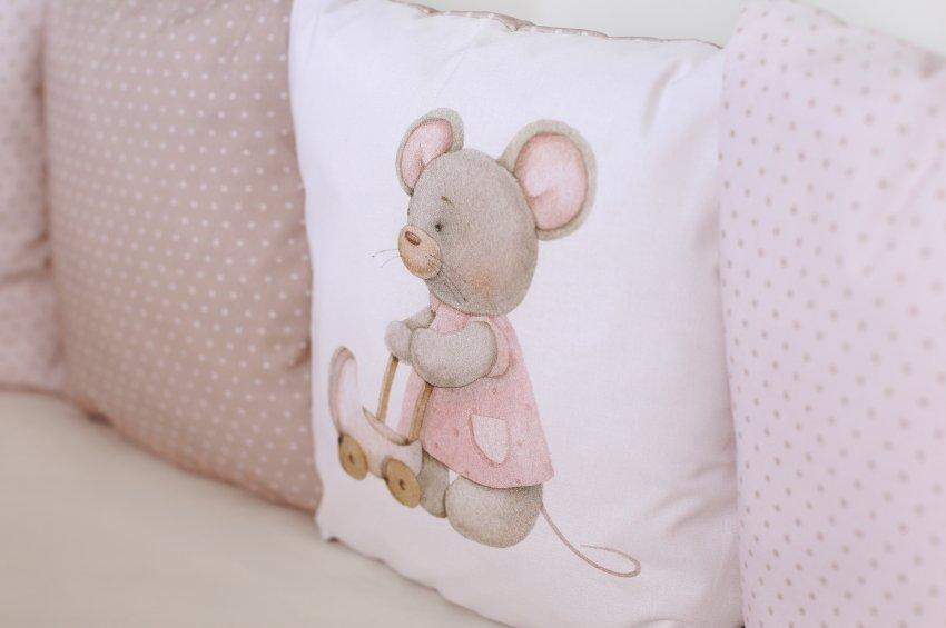 Комплект детского постельного белья в круглую кровать Lappetti Little mouse 6 предметов - фото 2 - id-p126351676