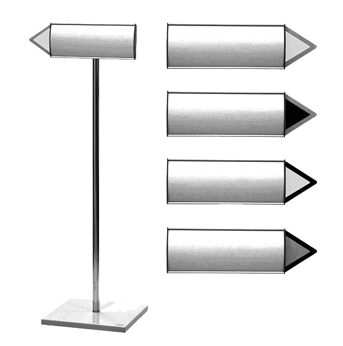 Стойка указатель односторонняя из алюминиевого профиля (левая, правая)
