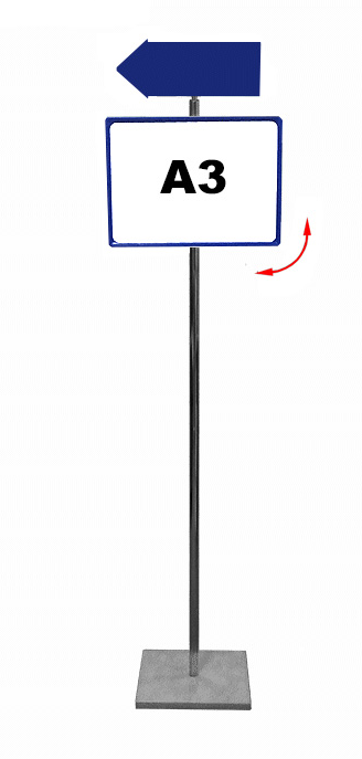 Табличка указатель на ножке с изменяемым расположением рамки (гориз. верт.) и стрелки (левая, правая) - фото 2 - id-p126396224