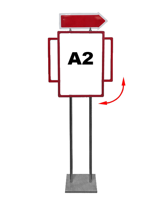 Табличка указатель на ножке «Стрелка» с изменяемым расположением рамки (гориз. верт.) и стрелки (левая, правая - фото 1 - id-p126399541