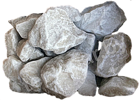 Камни для бани белый кварцит обвалованный.