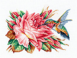 Набор для вышивания крестом «Колибри и роза »