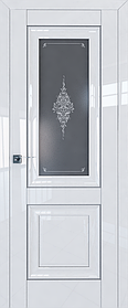 Дверь межкомнатная 28L графит кристалл 800*2000 Белый люкс серебро