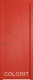 Дверь межкомнатная К5 COLORIT ДГ 800*2000 Красная эмаль