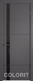 Дверь межкомнатная К4 COLORIT ДО черный лак 800*2000 Графит эмаль