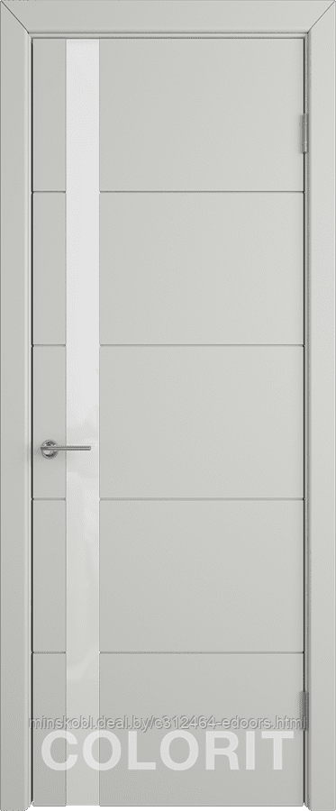 Дверь межкомнатная К4 COLORIT ДО белый лак 800*2000 Светло-серая эмаль