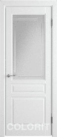 Дверь межкомнатная К2 COLORIT ДО мателюкс матовое с фрезеровкой полосы 800*2000 Белая эмаль