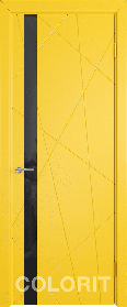Дверь межкомнатная К5 COLORIT ДО черный лак 800*2000 Желтая эмаль