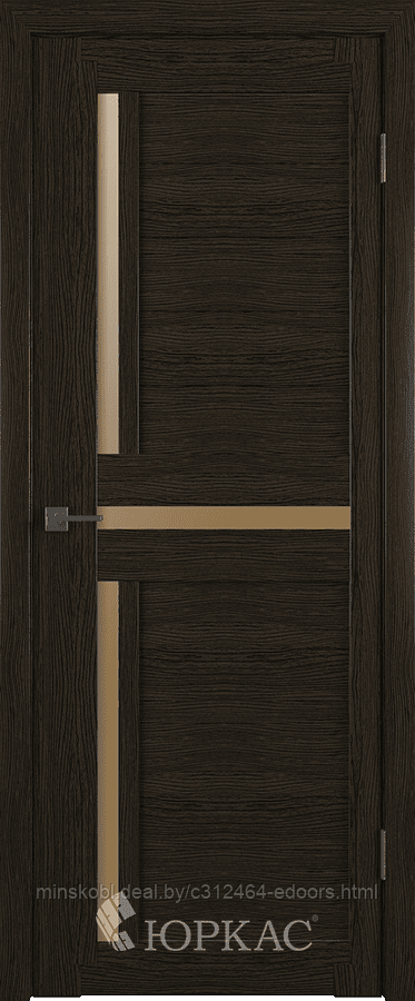 Дверь межкомнатная Лайт 16 ДО бронза матовое  Дуб шоколад