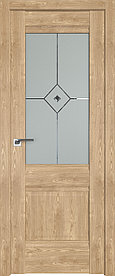 Дверь межкомнатная 2XN матовое узор с проз. фьюзингом 800*2000 Каштан натуральный