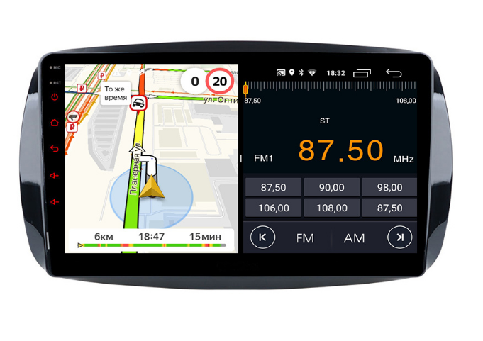 Штатная магнитола Parafar для Mercedes Smart 2016+ на Android 13 (2/32Gb + 4G)