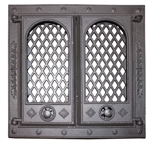 Дверца каминная Прибалтика (сетка) 550х550 бронза