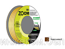 Уплотнитель "E" коричневый 9x4 мм сдвоенный профиль (2х75м) ZOOM CLASSIC