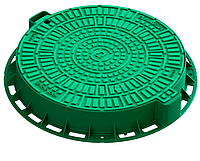 Люк пластиковый зеленый «Лого», фото 1