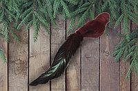 Украшение елочное Бордовая птица 23 см [44702]