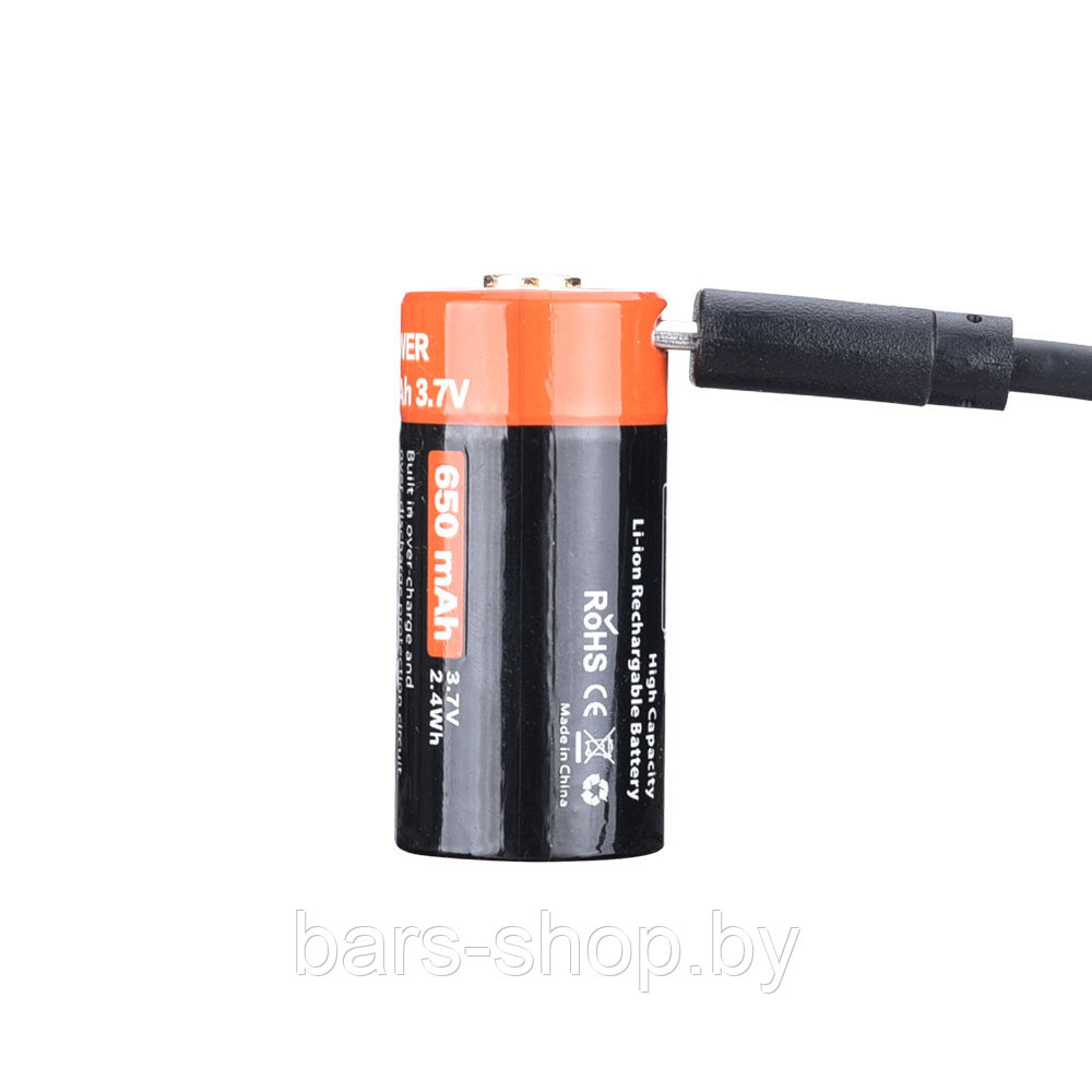 Аккумулятор 16340 FiTorch (650 mAh) с зарядкой USB - фото 3 - id-p126507392