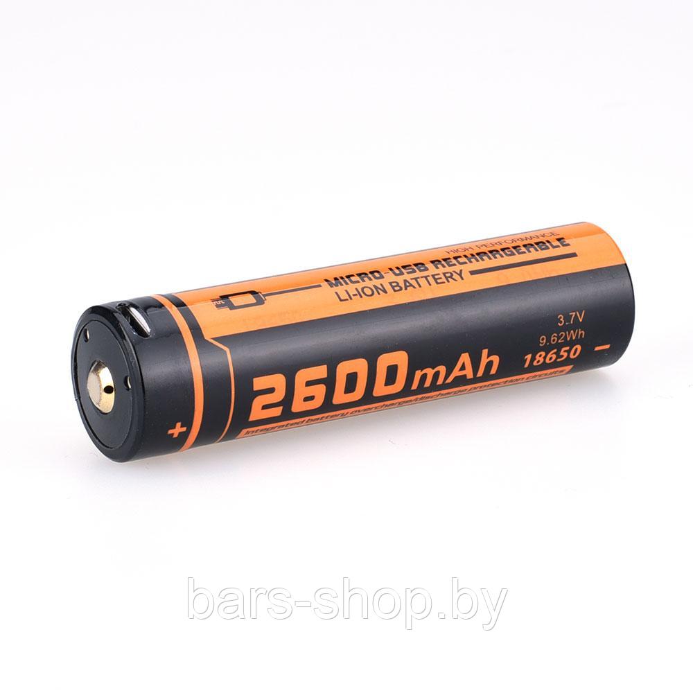 Аккумулятор 18650 FiTorch (2600 mAh) с зарядкой USB - фото 1 - id-p126511990