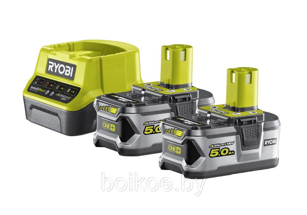 Аккумулятор 2 шт. с зарядным устройством RYOBI RC18120-250 (ONE+, 5.0*2 Ач, Li-Ion)