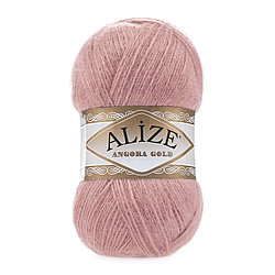 Пряжа Alize Angora Gold цвет 144 розовая пудра