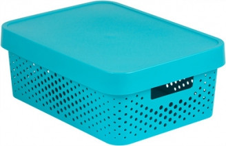 Коробка Infiniti перфорированная с крышкой 11 л синяя - фото 1 - id-p123074770