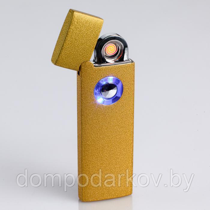 Зажигалка электронная в подарочной коробке, USB, золотая, 2.5х8 см - фото 2 - id-p91810023