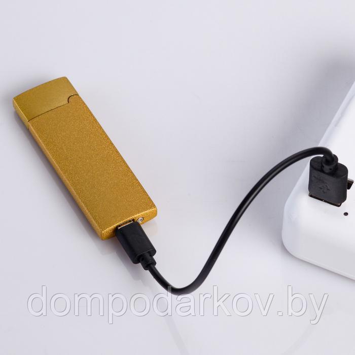 Зажигалка электронная в подарочной коробке, USB, золотая, 2.5х8 см - фото 4 - id-p91810023