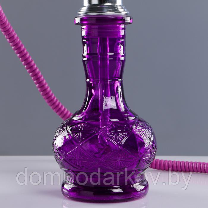 Кальян "Коме" 52 см, 1 трубка, колба пурпурная, шахта хром - фото 2 - id-p126554660